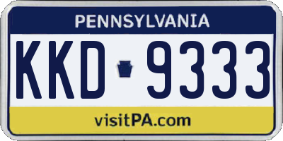 PA license plate KKD9333