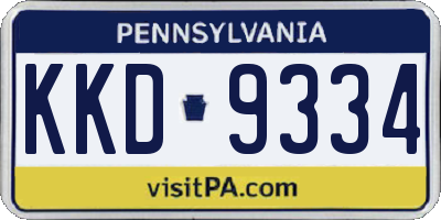 PA license plate KKD9334