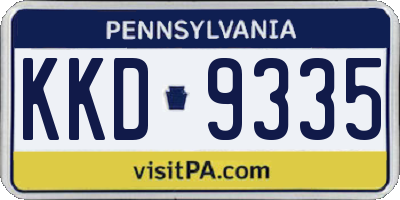 PA license plate KKD9335