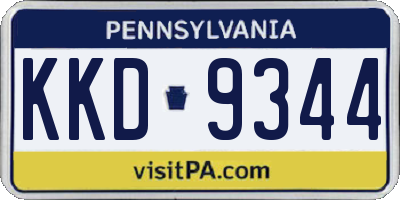 PA license plate KKD9344