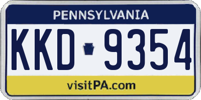 PA license plate KKD9354