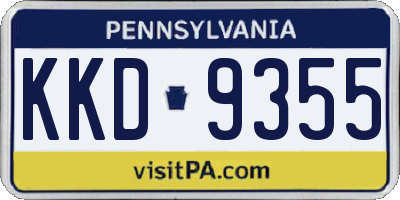PA license plate KKD9355