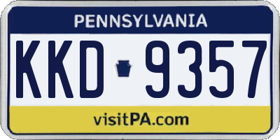 PA license plate KKD9357