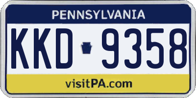 PA license plate KKD9358