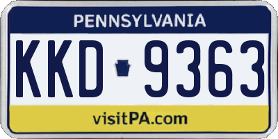 PA license plate KKD9363