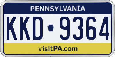 PA license plate KKD9364