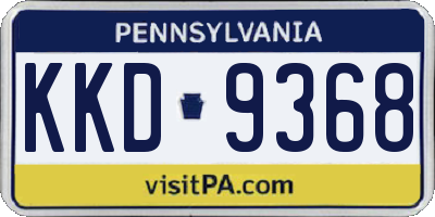 PA license plate KKD9368