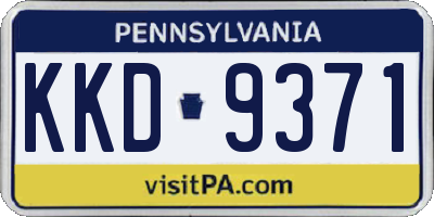 PA license plate KKD9371