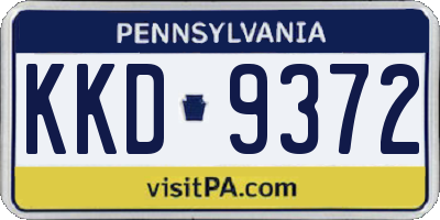 PA license plate KKD9372