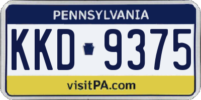 PA license plate KKD9375