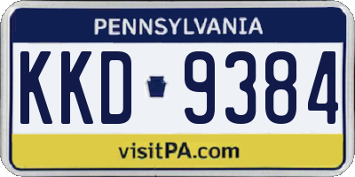 PA license plate KKD9384