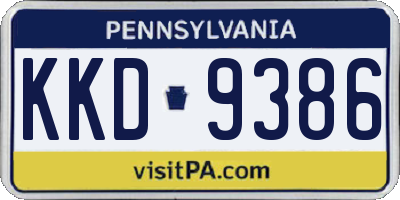 PA license plate KKD9386