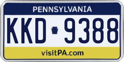 PA license plate KKD9388