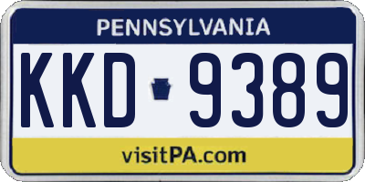 PA license plate KKD9389