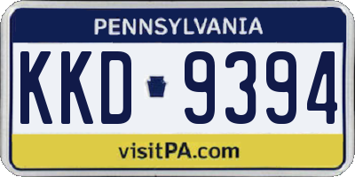 PA license plate KKD9394