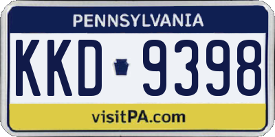 PA license plate KKD9398
