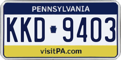 PA license plate KKD9403
