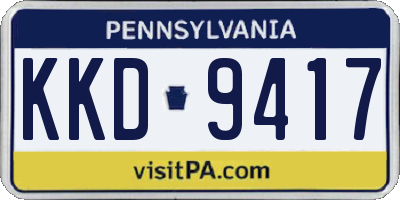 PA license plate KKD9417