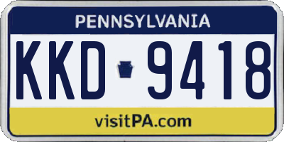 PA license plate KKD9418