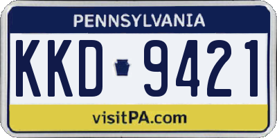 PA license plate KKD9421