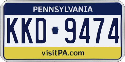 PA license plate KKD9474