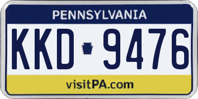 PA license plate KKD9476