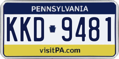 PA license plate KKD9481