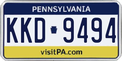 PA license plate KKD9494