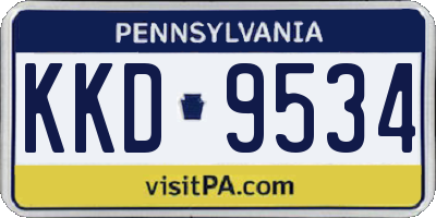 PA license plate KKD9534