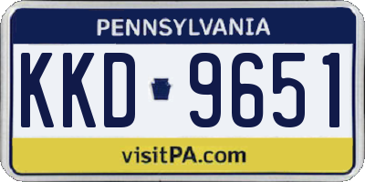 PA license plate KKD9651