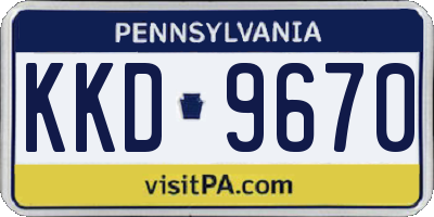 PA license plate KKD9670