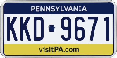 PA license plate KKD9671