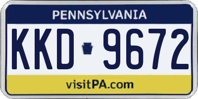 PA license plate KKD9672