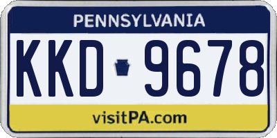 PA license plate KKD9678
