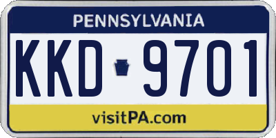 PA license plate KKD9701
