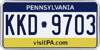 PA license plate KKD9703