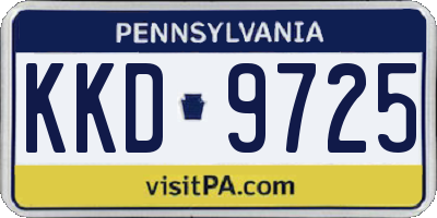 PA license plate KKD9725