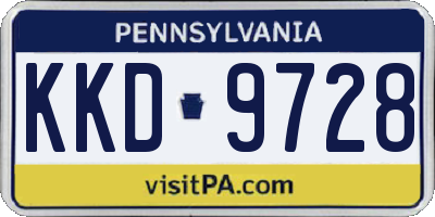 PA license plate KKD9728