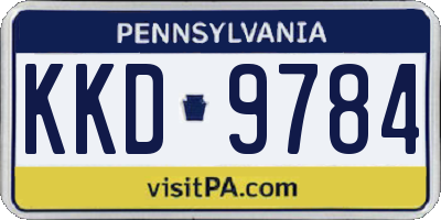 PA license plate KKD9784