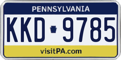 PA license plate KKD9785