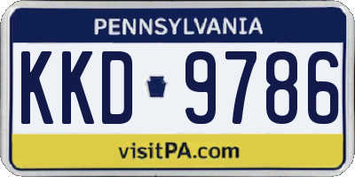 PA license plate KKD9786