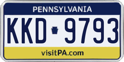 PA license plate KKD9793