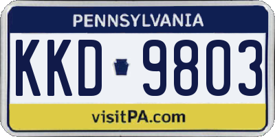 PA license plate KKD9803