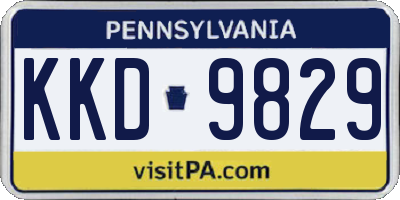 PA license plate KKD9829