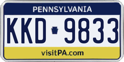 PA license plate KKD9833