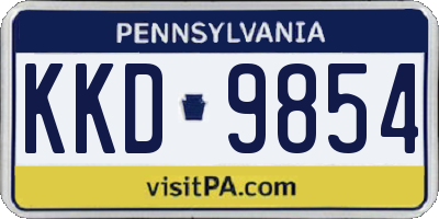 PA license plate KKD9854
