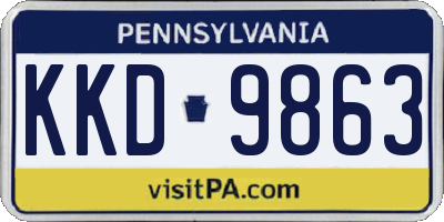 PA license plate KKD9863