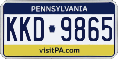 PA license plate KKD9865