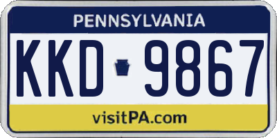 PA license plate KKD9867