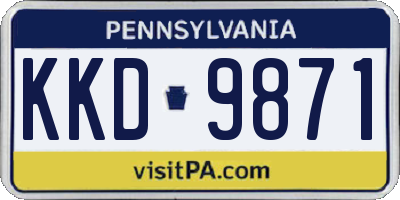 PA license plate KKD9871